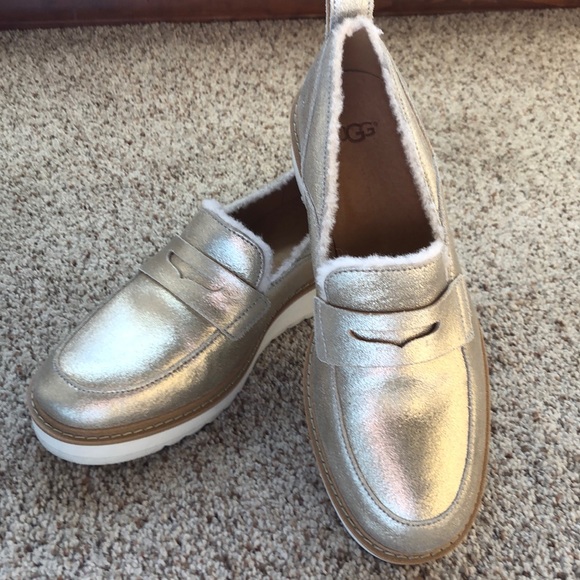 UGG Shoes - UGG Atwater slip on loafers gold metallic